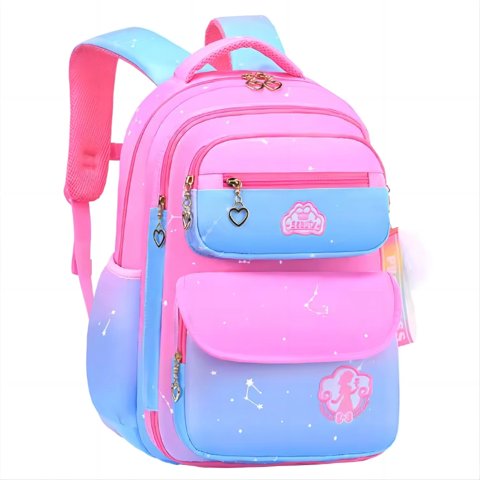 Best Selling Waterproof Polyester School Bags Lovely Pink Schoolbag Backpack Girl Kids