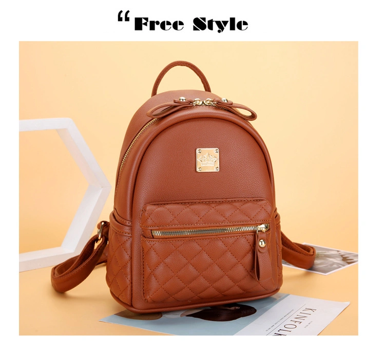 Custom XP2001fashion Rhombus Small Backpack PU Leather Women Backpack for Women