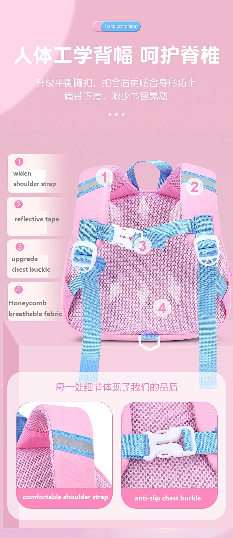 Good Price High Quality Kindergarten Backpack Eco-Friendly Kid Bag for Girls Boys