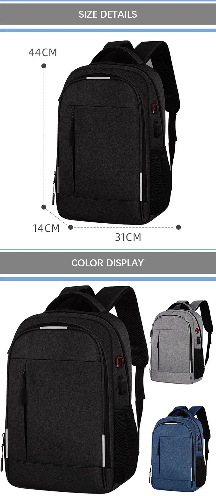 Backpack Men&prime;s Business Casual Large Capacity Travel Bag Computer Backpack High School Student Schoolbag Laptop Backpack Men