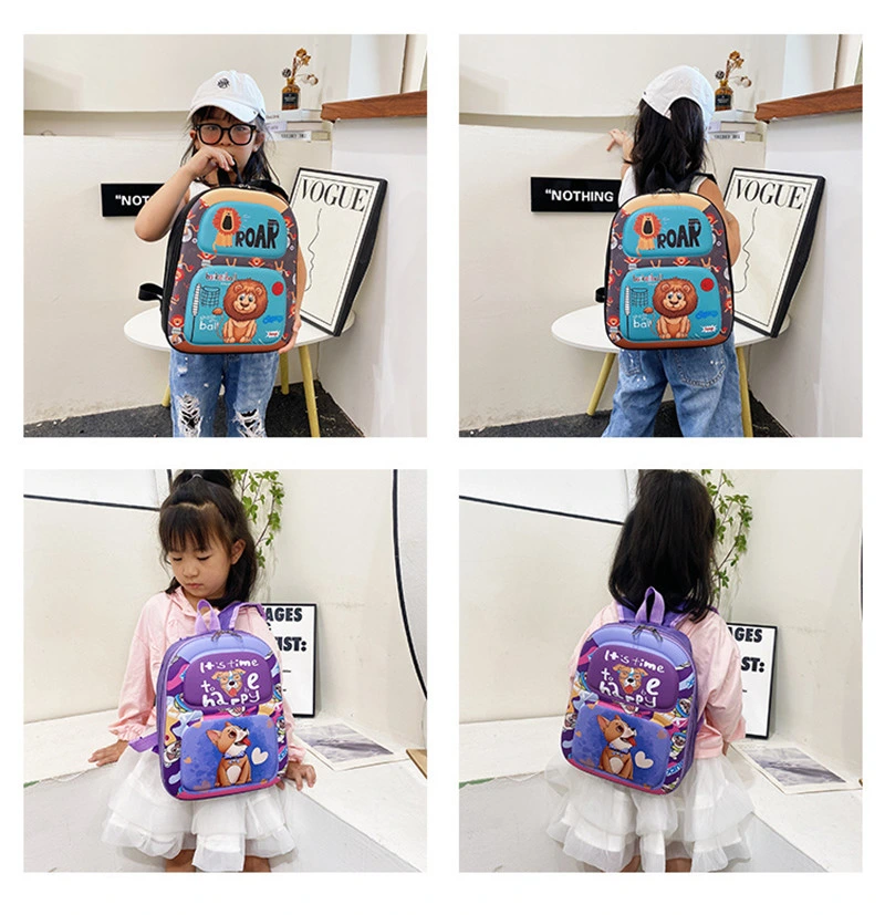 Children&prime;s Kindergarten Backpack Small Animal Schoolbag Cartoon Kids Student Bag for Boys