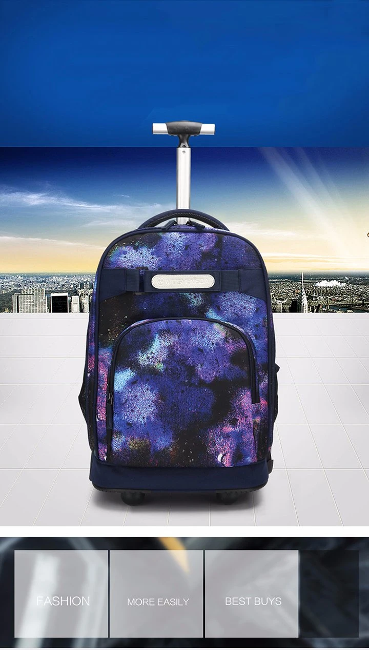 Fashion School Children Kids Rolling Wheeled Travel Trolley Backpack