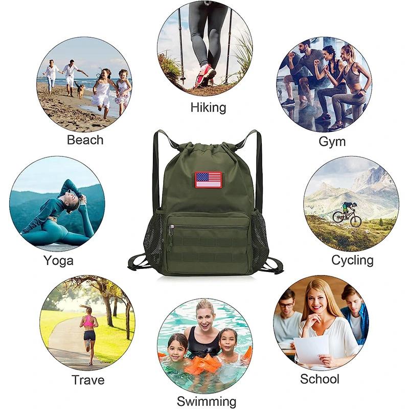 Factory Tactical Drawstring Backpack Swimming Fitness Travel Storage Drawstring Backpack