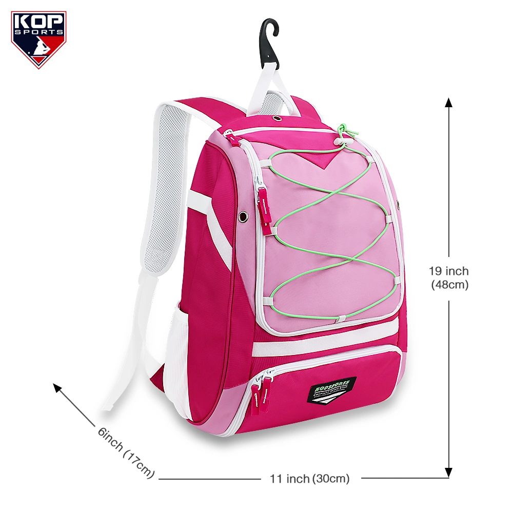 Kopbags Wholesale Custom Pink Baseball Bat Backpack for Girl Kids Softball Bags