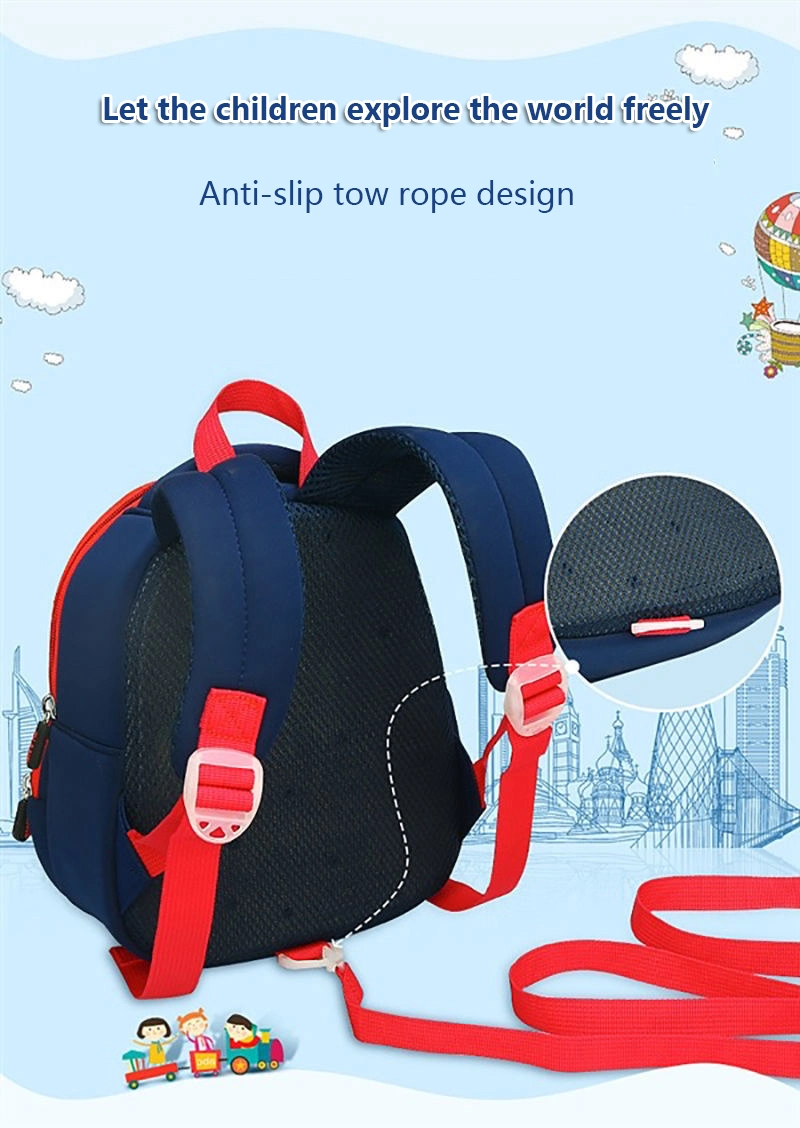 Kindergarten School Bag Anti-Lost Cartoon Animal Children Safe Kids Neoprene Toddler Backpack Purse