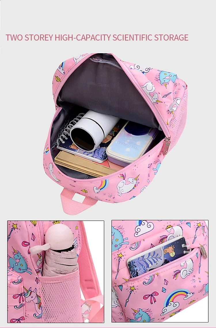 Wholesale Kindergarten Student School Bag Children Girls Cute Unicorn Schoolbag Backpack