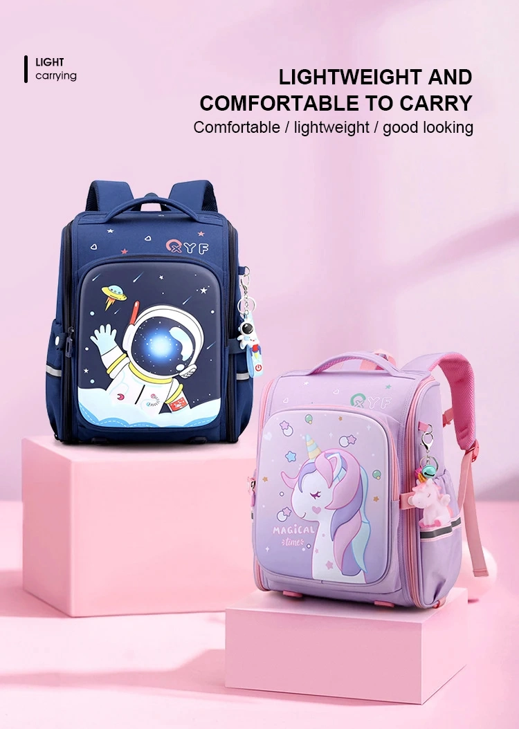 New Children&prime;s Primary School Bag 1-3 Grade Large-Capacity Backpack Girls Cute Cartoon Print Backpack