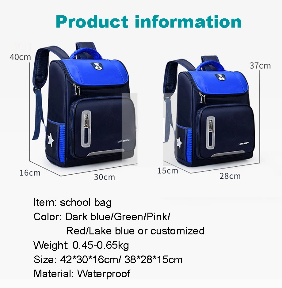 OEM Printing Student Bags Teenager Oxford Personalised Plain Day Backpack School Bag