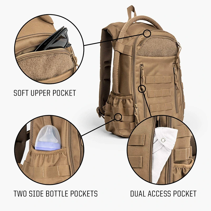 Customized Multifunctional Travel Tactical Mommy Bag Small Travel Baby Diaper Backpack