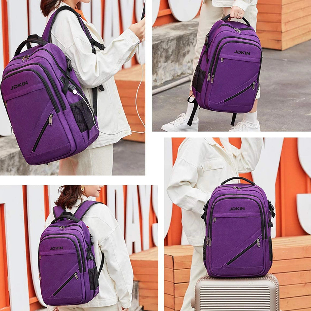 Purple School Bag High School Backpack for Girls and Boys