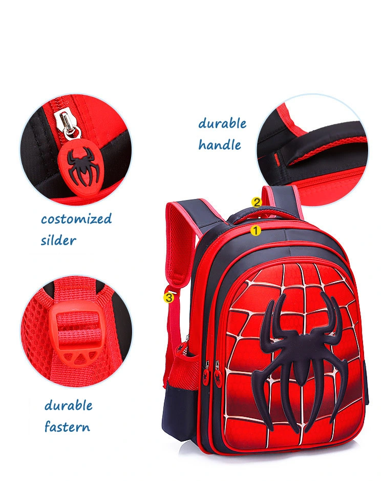 Spiderman Captain Customized Nylon Waterproof Backpack for Kids School Bag Kindergarten