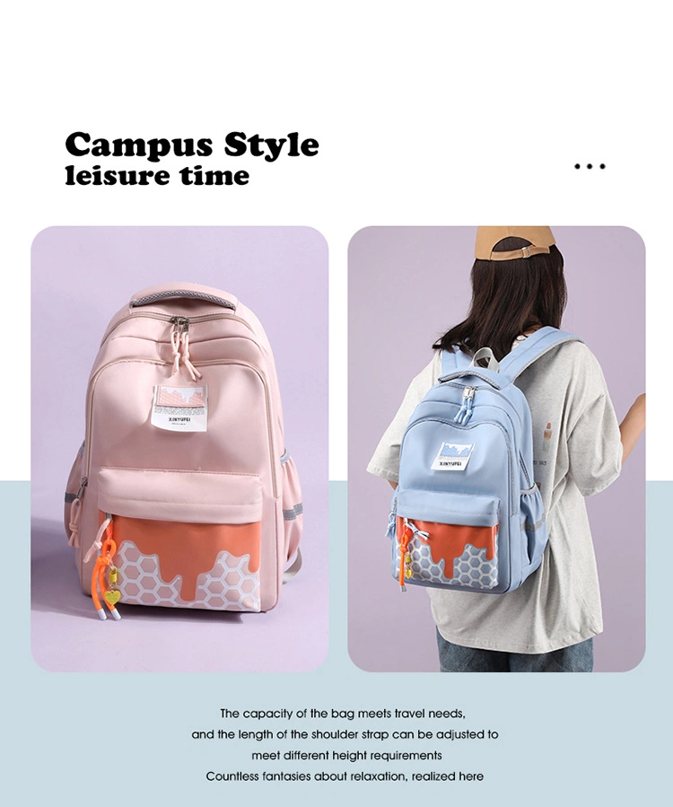 Custom New Teenage Outdoor School Bag Girls Multi-Layer Leisure Cute Backpack