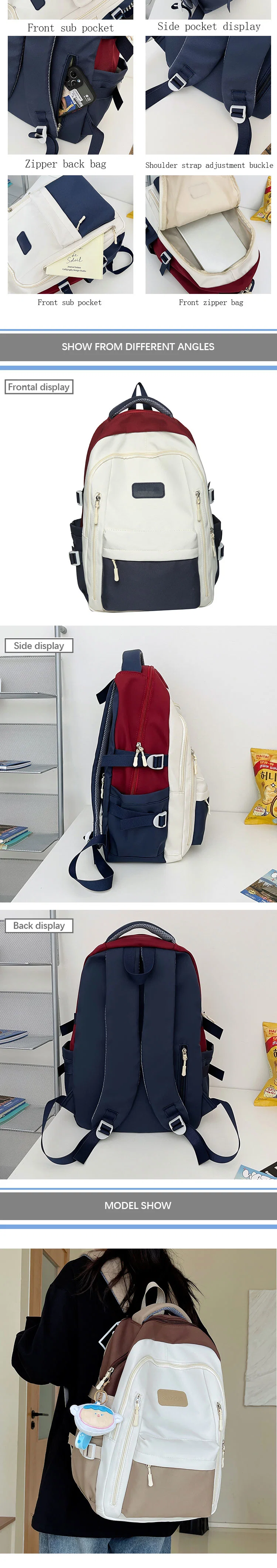 School Girls Boys Fashion Waterproof Backpacks Multifunction Travel Bags for Men Women