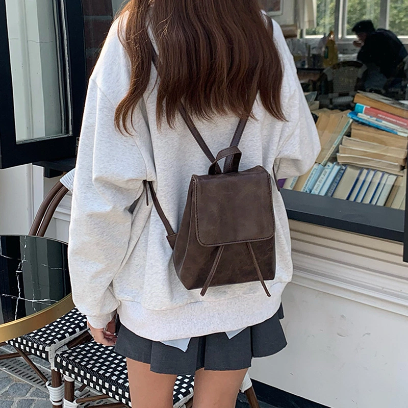 Small Fresh Travel Solid Color Backpack Student Girl School Bags for Teenage College Wind Women Schoolbag Cheap Backpacks