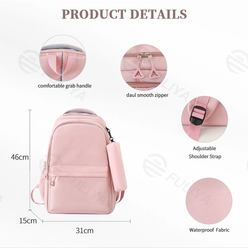 Fuliya Simple Casual Children&prime;s School Bag Large Capacity Custom Fashion Kids Backpack Bag for School Girl