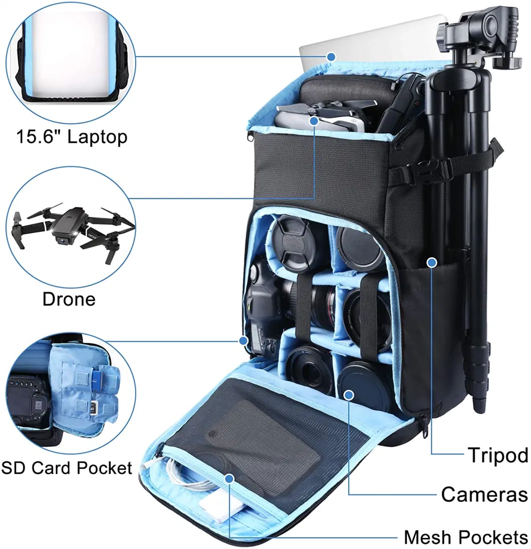 Hot Sale Digital DSLR Bag Waterproof Shockproof Breathable Camera Backpack for Nikon Canon Sony