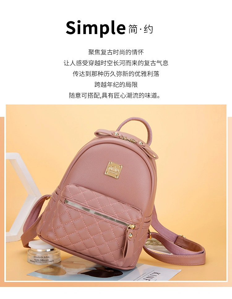 Custom XP2001fashion Rhombus Small Backpack PU Leather Women Backpack for Women