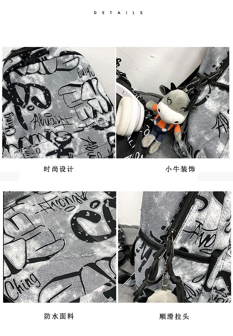 Extra Large Backpack High Capacity Doodle Cartoon Printed School Bag Large Capacity College Backpack Sports Promotion Backpacks