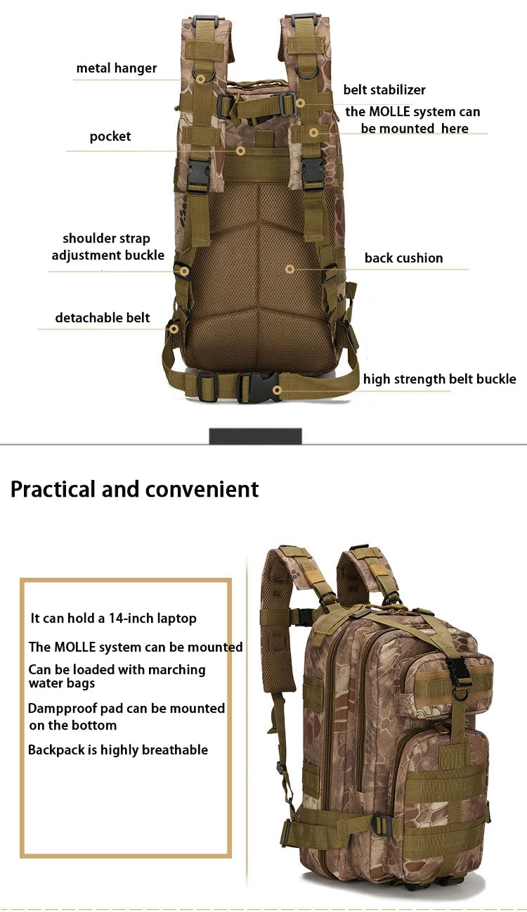 Jungle Digital Manufacturers Wholesale Tactical Mountaineering Waterproof Camo Backpack