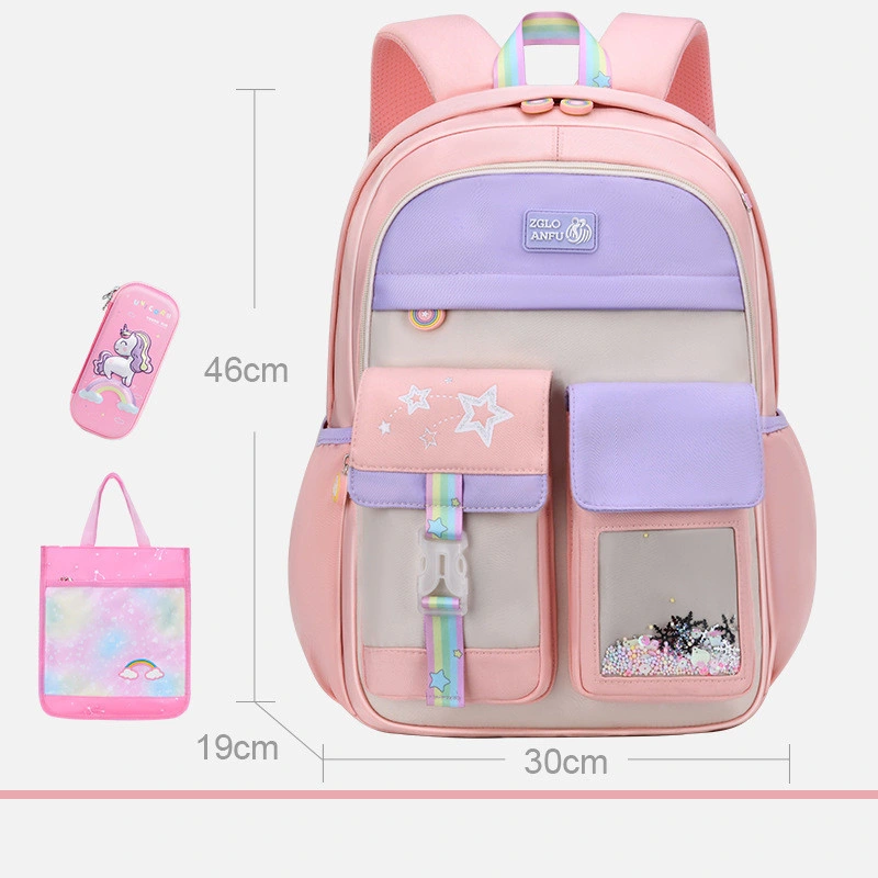 Four Colors Children Student Back to School Backpack Pencil Book Bag