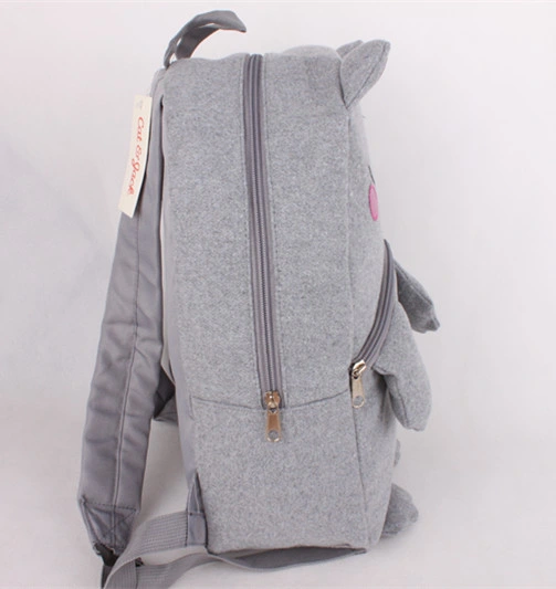 New A4 Bag Grey Student Kitten Cute Animal Children&prime;s Traveling Backpack for Girls