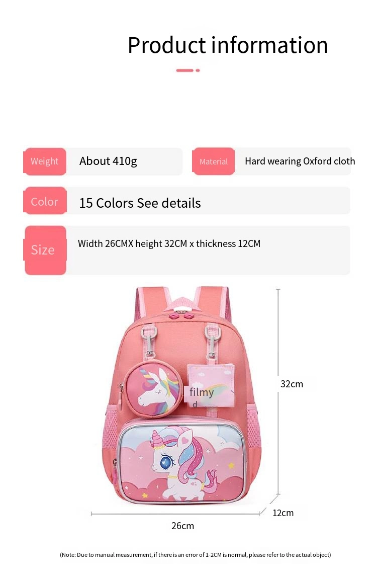 Children&prime;s Schoolbag Elementary School Kindergarten Men&prime;s and Women&prime;s Cartoon Backpack