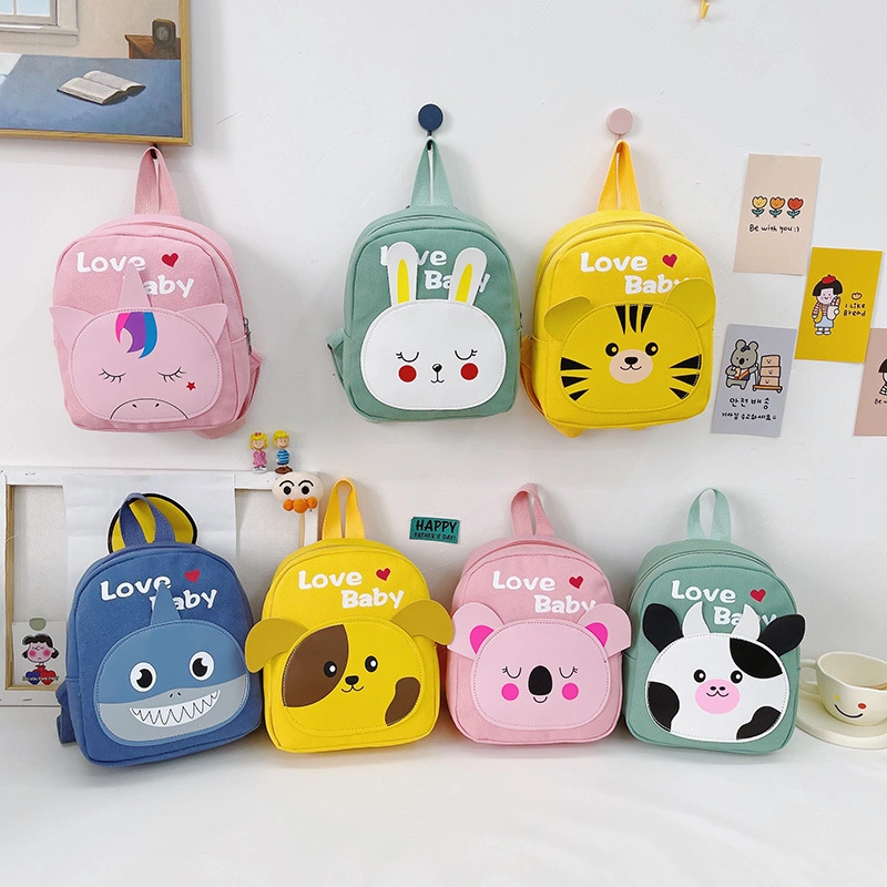 Small New Cute Cartoon Kindergarten Baby Casual Canvas Animal Backpack