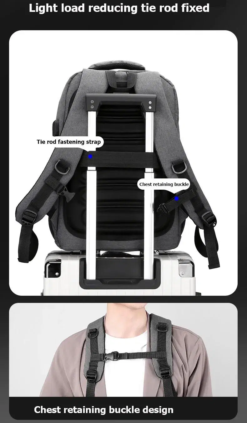 Men Multifunctional 15.6 Inch Laptop Backpack Travel Notebook Bag Business USB Fashion School Bag Pack for Male Women Female