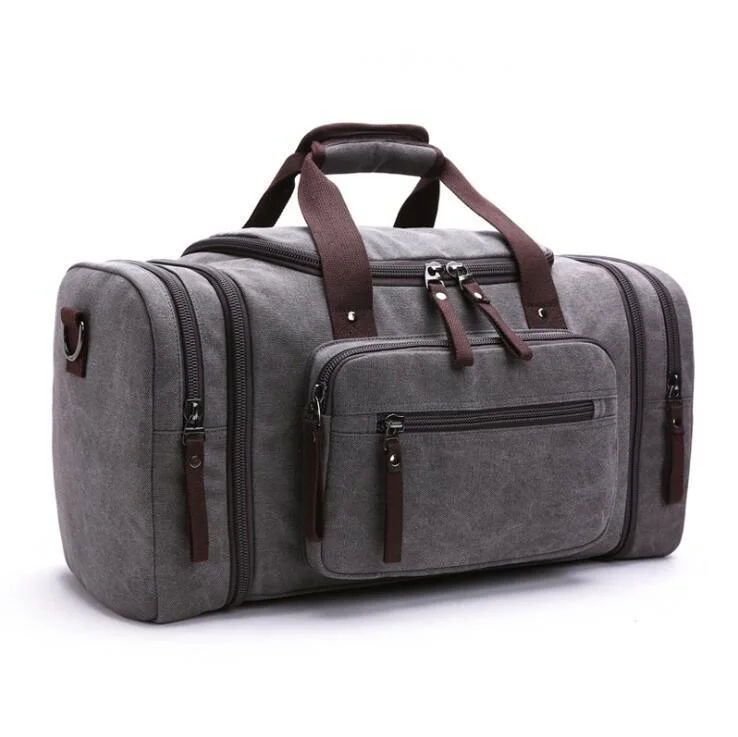 Vintage Canvas Cotton Duffle Travel Bag Sports with Shoulder Strap Wbb18778