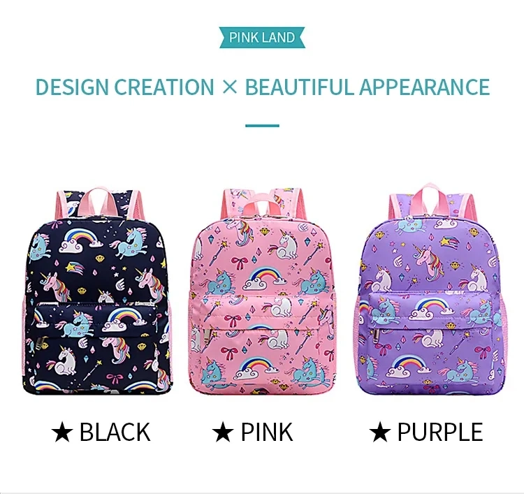 Wholesale Kindergarten Student School Bag Children Girls Cute Unicorn Schoolbag Backpack