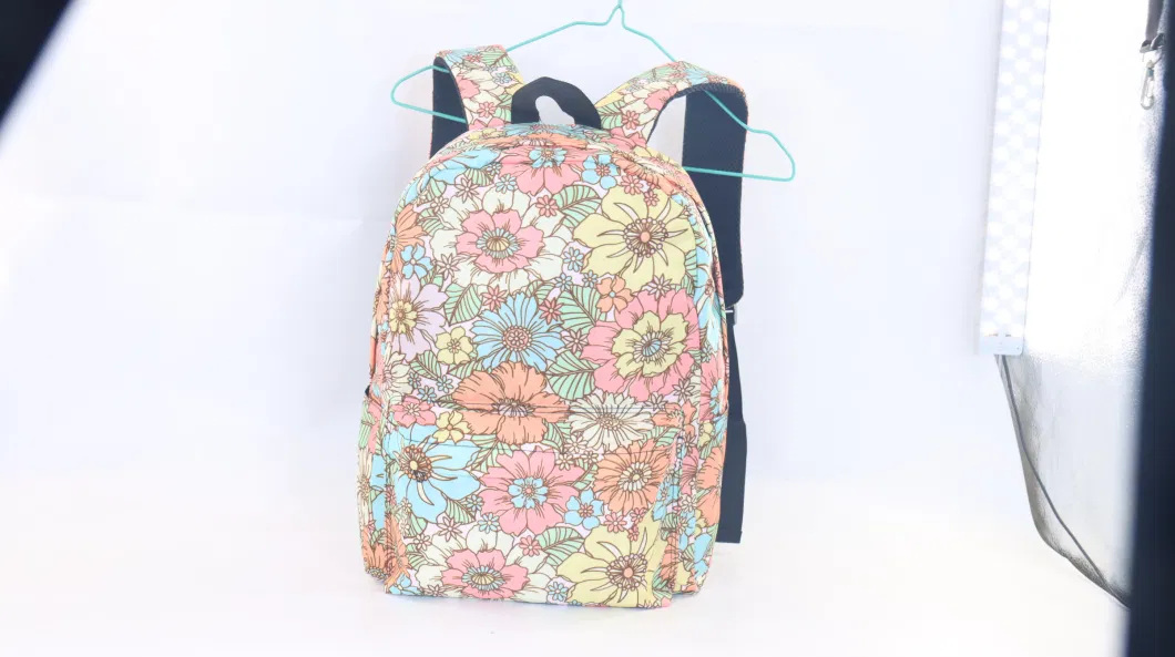 Colorful Flowers Backpack for Junior and High School Students