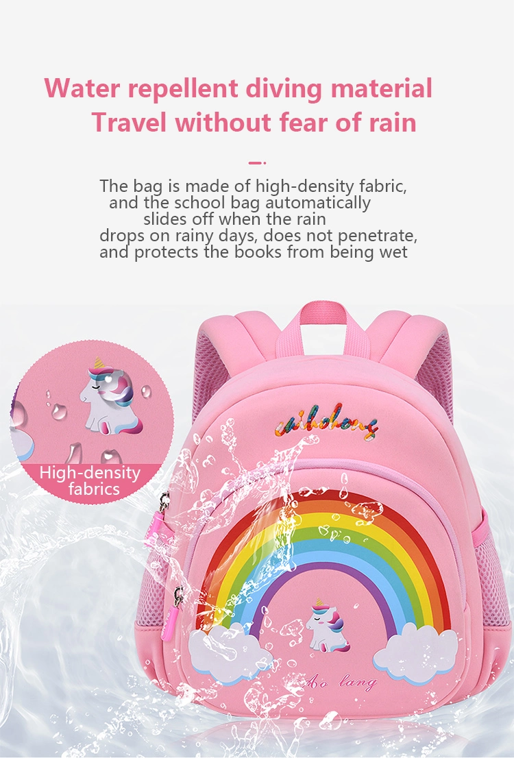 Newest Fashion Rainbow Style Kids School Bags Kindergarten Backpack for Boys and Girls