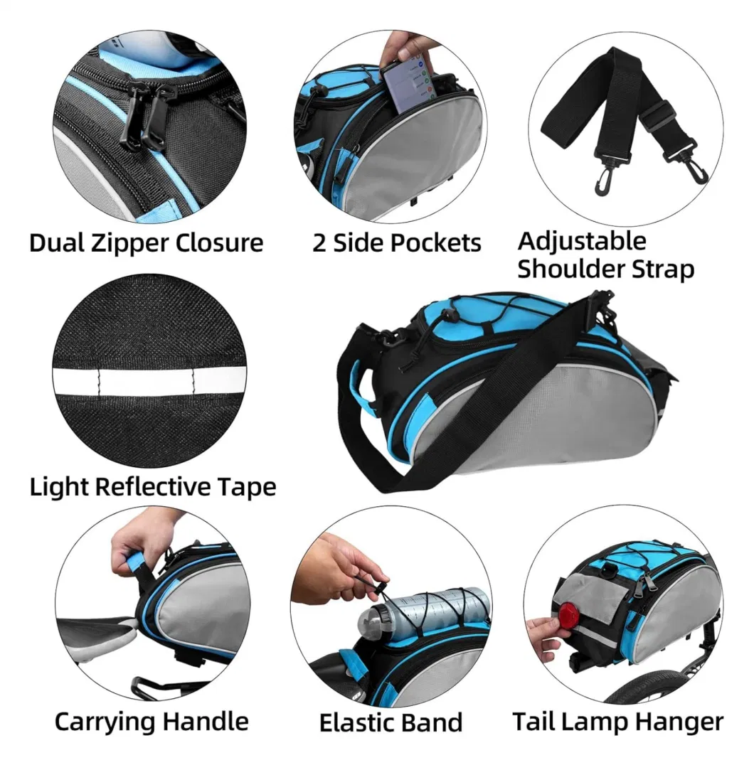 Hillyou Bicycle Rack Bag 13L Waterproof Cycling Bike Bag