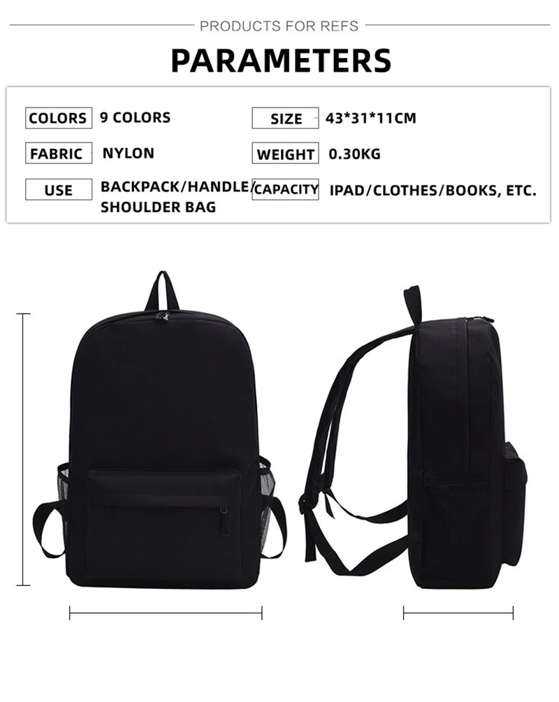 Logo Custom 600d Nylon Waterproof Backpack Big Size for Teenager Colleague Student