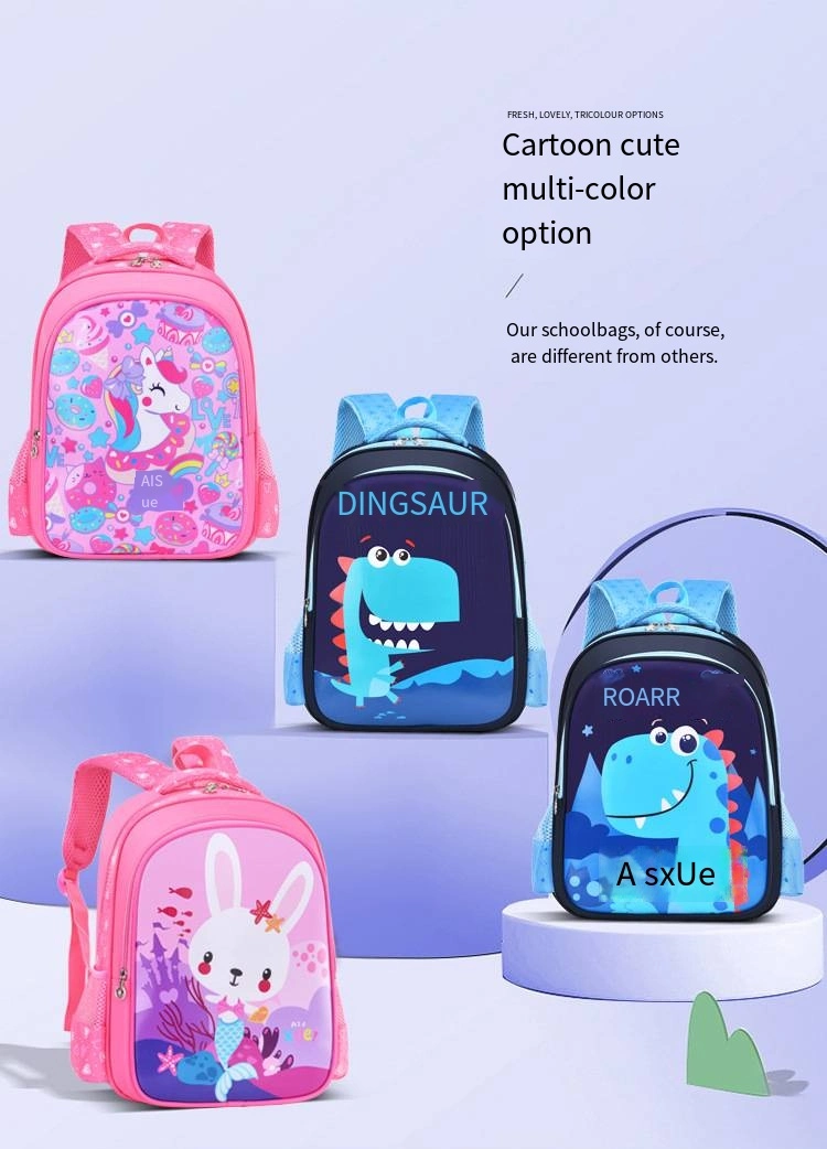 Children&prime;s Schoolbag Cute Load Reduction Light Ridge Protection Primary School Backpack