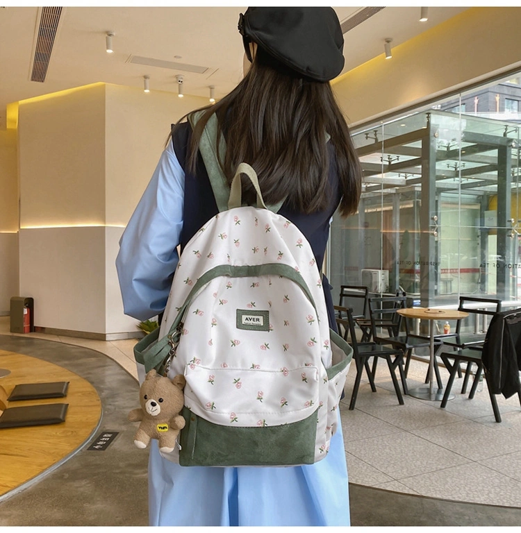 Fashion Little Cute Flowers Printed Travel School Casual Backpack