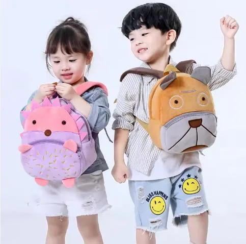 Wholesale Cheap Cute Cartoon School Bag Animal Plush Backpack Children Kids Backpack