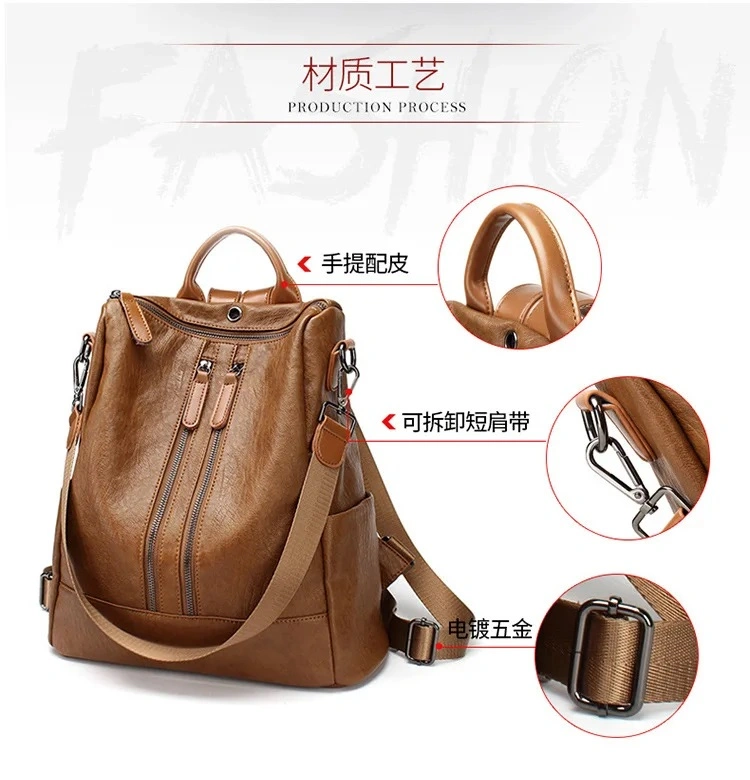 Backpack Female 2023 New Korean Version of The Bag Female Travel Bag Casual Dual-Purpose Backpack