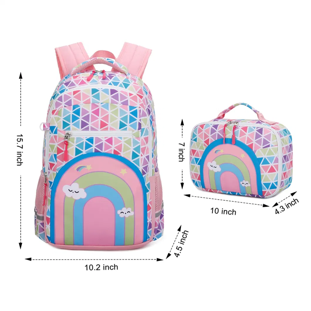 Girls School Bags Kids Book Bags Teens Book Bag Set Kids Laptop Backpack Lunch Box Purse Backpacks for Kids