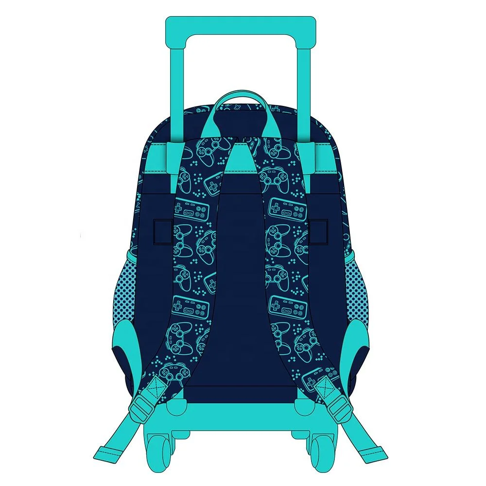 Custom Rolling Backpack for Children School Backpack Set Kids Character 2 Wheels Trolley School Bag