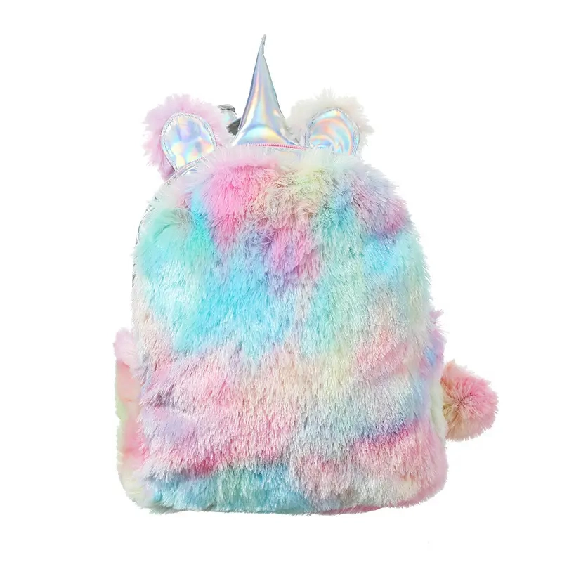 Fashion Bag Girls Plush Pink Travel Backpack Kids Cute Unicorn School Bags Charm Unicorn Backpack