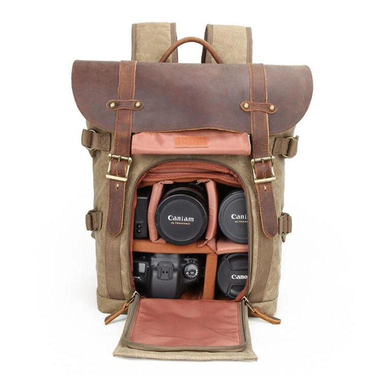 Batik Canvas Retro Fashion Digital Laptop Outdoor Waterproof Camera Backpack