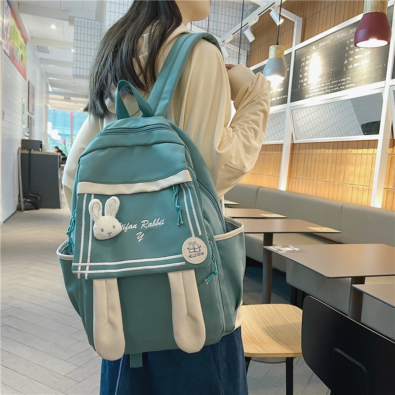 Campus High-Capacity Good Quality Leisure Backpack Female Male with Rabbit Ears