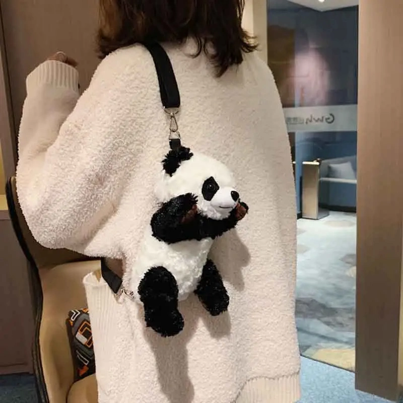 Cute Panda Backpacks Stuffed Animal Bag Girls Boys Plush Adjustable Schoolbags Kindergarten Plush Backpack Toys Children Gifts