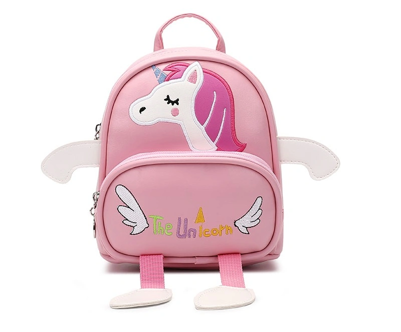 Custom Logo Kindergarten Soft Handfeel Leather Factory Cost Price Boy Girls Custom Child Kids Student School Bag Backpack