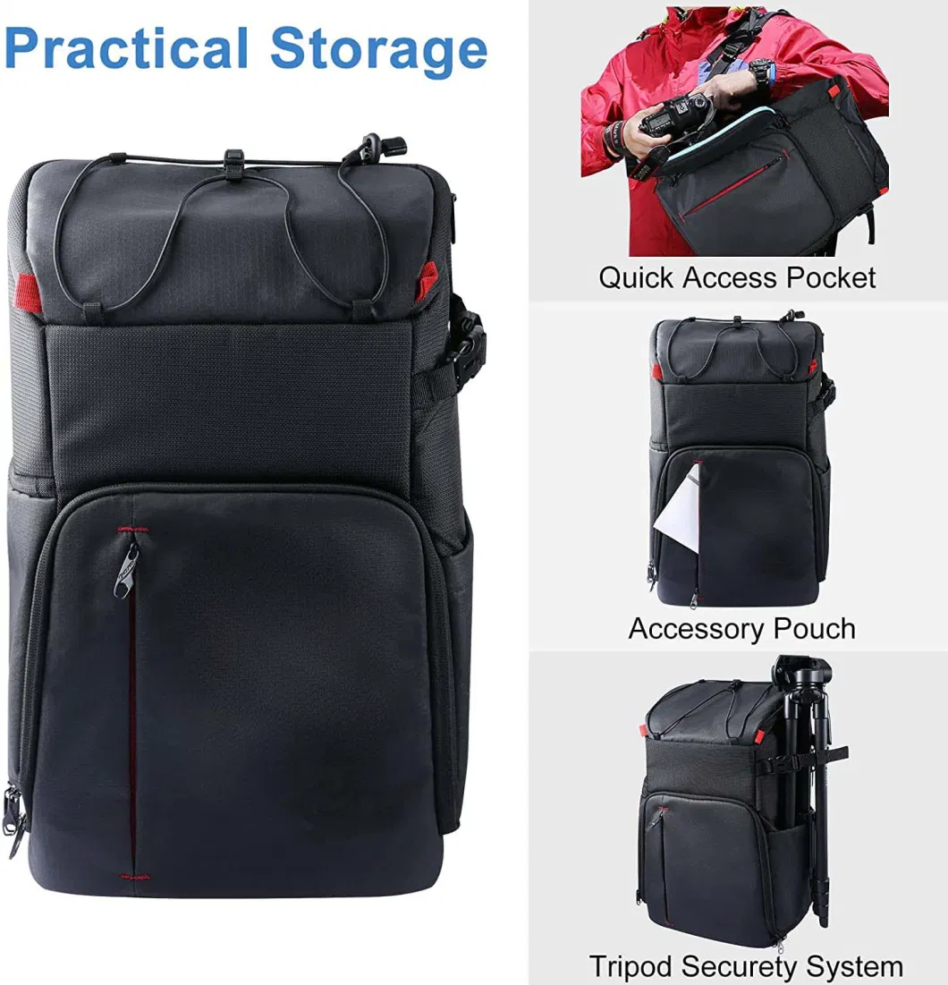 Hot Sale Digital DSLR Bag Waterproof Shockproof Breathable Camera Backpack for Nikon Canon Sony