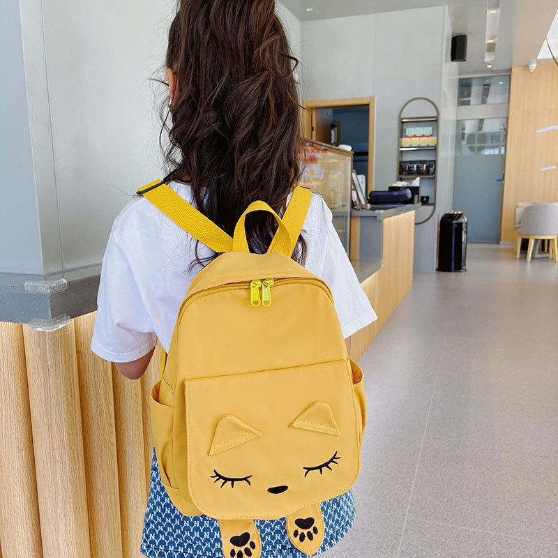 Fashionable Kindergarten Backpack Cute Kitten Schoolbag Candy Colored Nylon Backpack for Children