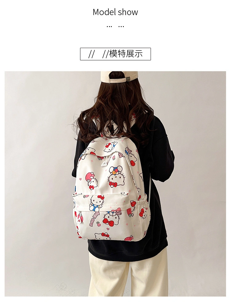 Sanrio Student Bags Large Capacity High School Bags Cartoon Melody Travel Canvas Children Backpack