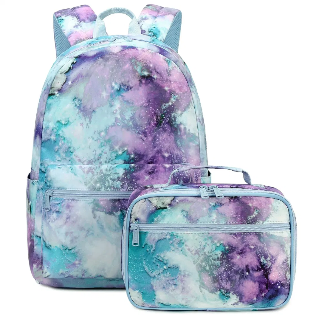 Full Print Bag Set Cute Backpack Boys Girls School Tie Dye Bag Bookbags