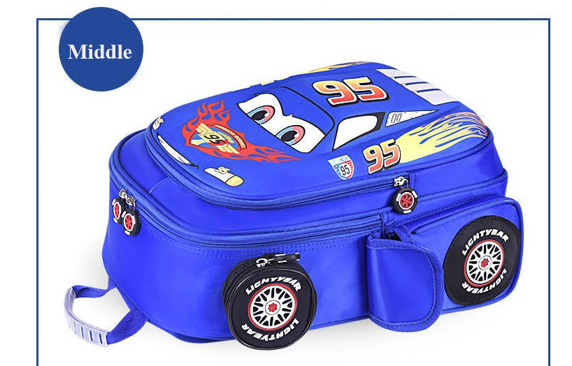 Lightweight 3D Car Nylon Children&prime;s Schoolbag Kindergarten Baby Car Style Boy&prime;s School Backpack